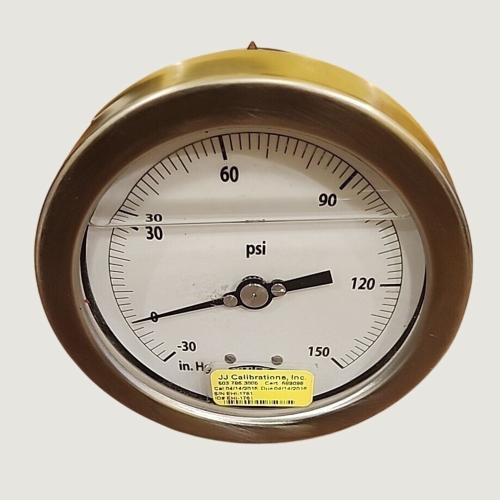 Winters 150 PSI Liquid Filled Pressure Gauge 4.5in 1/2in Back Mount Stainless
